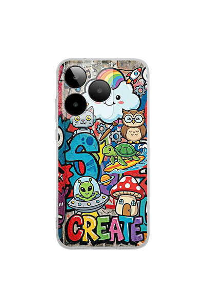 PrintiFy General Mobile Era 30 ile Uyumlu Grafiti Create Art Tasarımlı Şeffaf...