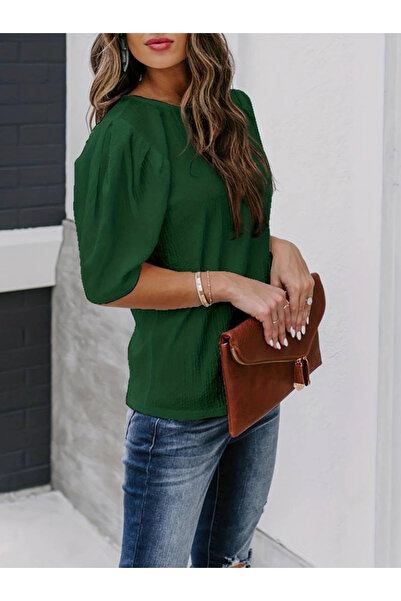 Beruflic بلوزة نسائية بأكمام قصيرة مطوي على شكل قنديل البحر