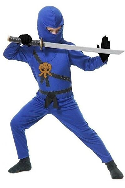 Bkmc Lüks Ninjago Mavi Ninja Kostümü