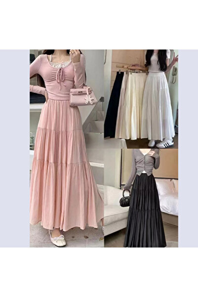 1way Plain layered skirt