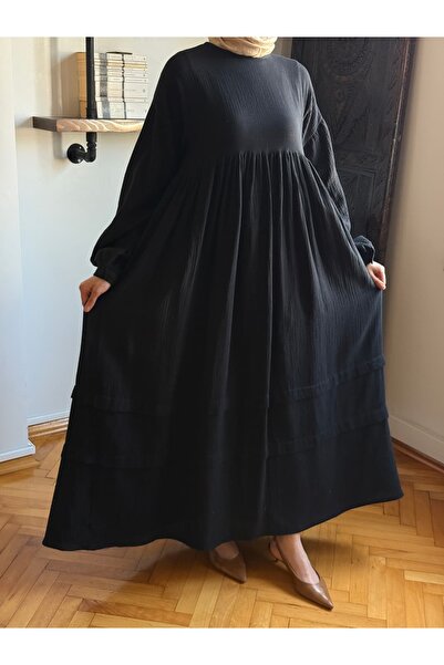 Navra FASHION MANUFACTURER فستان موسلين بحزام مزدوج قصة فضفاضة 1009 NAVRA |  ...