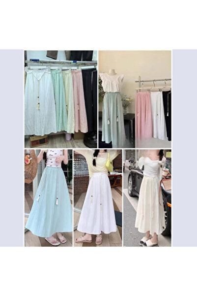 1way Wide skirt with a tie