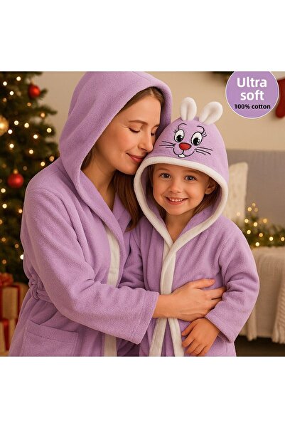 SLOBODA 100% Cotton Soft Children's Bathrobe – with Ears - Hooded – Antialler...