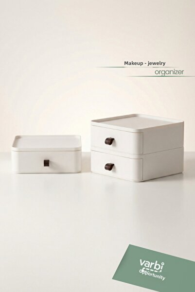 Varbifırsat درج منظم للمجوهرات والمكياج ومستحضرات التجميل مكون من 3 قطع، منظم...