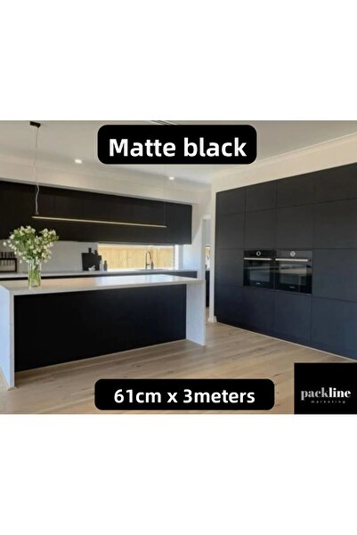 Packline Marketing Matte Black Adhesive Foil Kitchen Cabinet and Furniture Co...