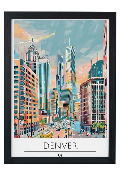 gxe.art ДЕНВЪР, САЩ Декоративно стенно изкуство с дървена рамка