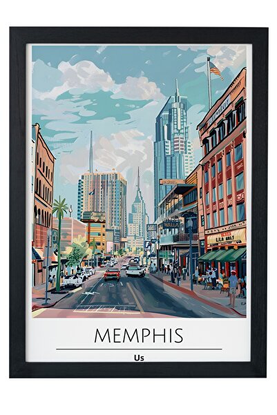 gxe.art Pictură decorativă de perete cu rame din lemn MEMPHIS USA