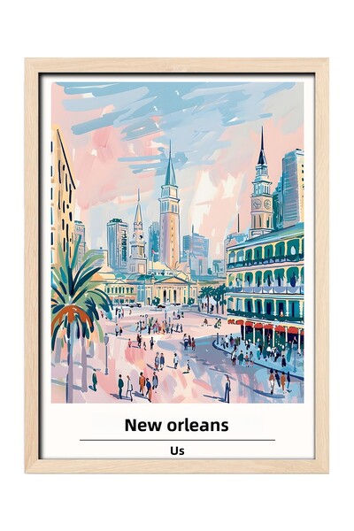 gxe.art NEW ORLEANS SUA Pictură decorativă de perete cu rame din lemn