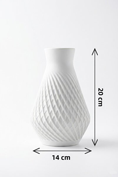 MEK Vază decorativă cu design spiralat modern albastru (20x14cm)