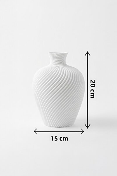 MEK Vază decorativă cu design spiralat albastru (20x15cm)