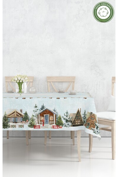 MOSHEYA HOME مفرش طاولة رقمي منقوش لعيد الميلاد مطبوع - 140 × 220 سم 140×240 ...