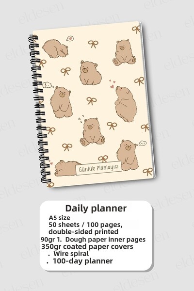 Eldesen Tasarım 3-Pack Planning Set, Daily Planner, Weekly Planner, To-Do, Academic Agenda