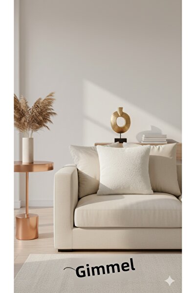 EJMEL Luxury Textured Modern Black Plush Throw Pillow Cover Decorative Pillowcase 45X45 Furry 1Pc