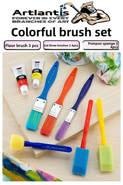 Artlantis Set de pensule 6 bucăți Pensule pentru pictură cu mâner din plastic...