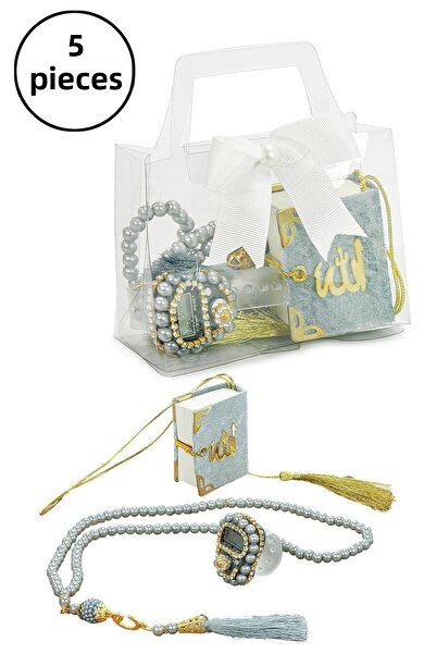 ihvan online 5 Mevlüt Gifts with Bags - Zikirmatik Prayer Beads Mini Quran Se...