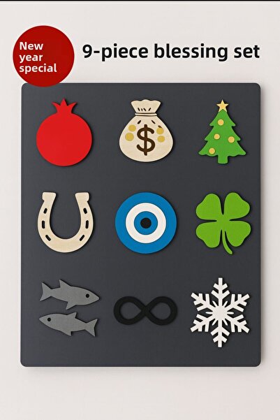 Şirin Lazer Set Premium de Anul Nou cu figuri de noroc, ochi rău, noroc, pung...