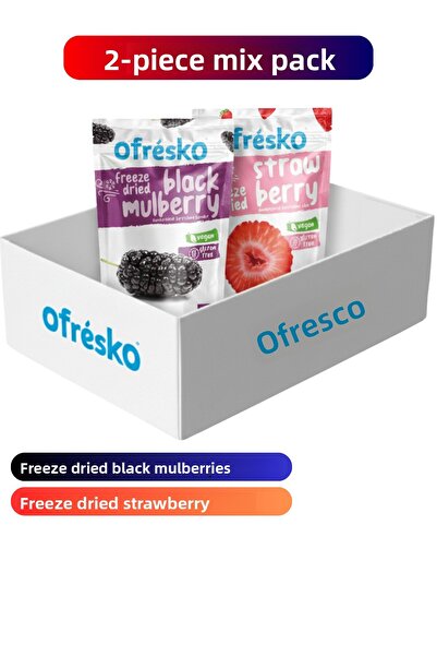 Ofrésko عبوة مكونة من شريحتين من رقائق الفواكه المجففة - التوت الأسود والفراو...