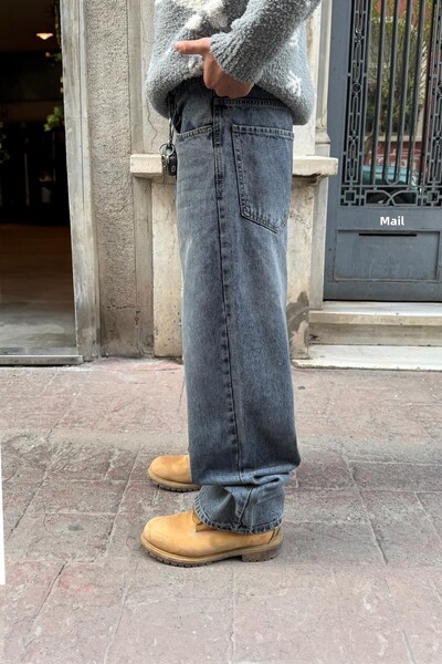Flaw Wear Blugi baggy cu dungi, indigo
