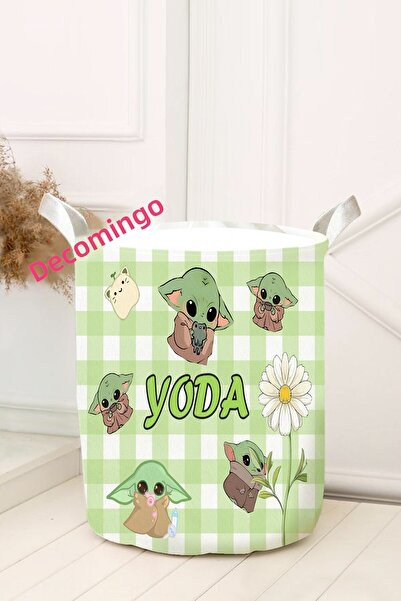 dekomingo Yoda Green Patterned Toy Basket