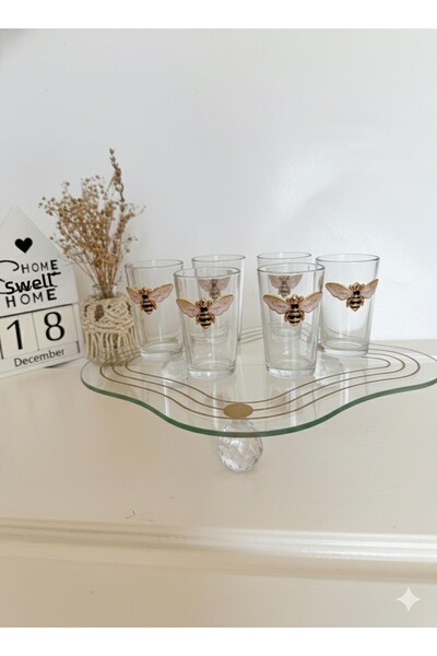 WERONY 6-Piece Bee-Shaped Coffee Side Glass, 100ml