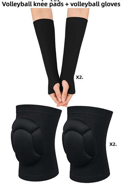 GAZELMANYA طقم من وسادات الركبة وأذرع الكرة الطائرة مكونة من 2 أكمام للذراع و...