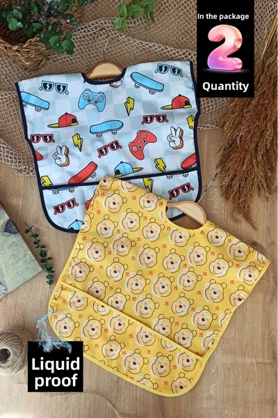 ANP MODA TASARIM Liquid-Proof Food and Activity Bib Sleeveless 0-36 Months Bi...