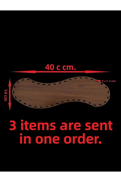 ASUDE HEDİYELİK Lemn de nuc 40x14 cm 3 buc. Tavă din bambus Raddan Placă de t...