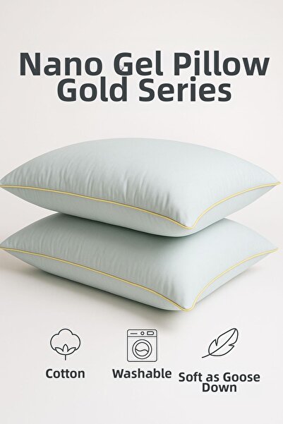 Uçkan home 2 bucăți Gold Series 1200GR Nano Gel Pillow 50X70CM - Cel mai confortabil pernă de dormit din lume