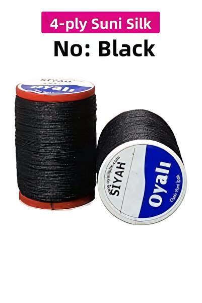 Royaleks Cordă de mătase artificială cu 4 straturi, broderie, mărgele, croșet...