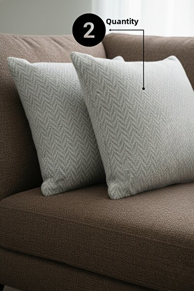 Senpai Husă de pernă decorativă Chevron Bohemian |   45x45 Gri deschis