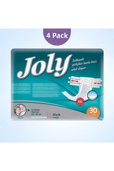 Joly حفاضات للكبار مع حزام كبير (L) 120 قطعة