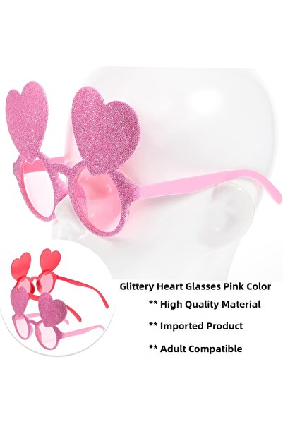 İN3DEX نظارات حفلات على شكل قلب باللون الوردي اللامع بتصميم ممتع