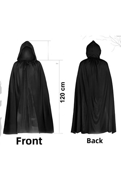 Kanonik Education Pelerina lungă neagră 120 cm cu glugă