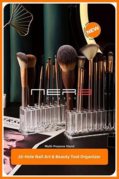 Nera Classy 26 Holes Nail Art & Beauty Tool Organizer, Makeup Brush Holder, M...