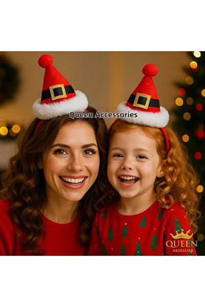 QUEEN AKSESUAR Cute Funny Christmas New Year Santa Costume with Belt Crown Women Men Children Tiara Party