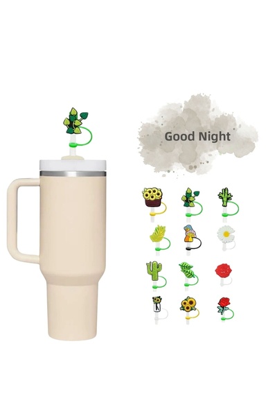 GECEDENİZ Thermos Compatible Straw Stopper Ivy Green