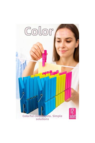 Skygo 12-Piece Plastic Peg Set – Colorful, Durable, Multi-Purpose Grip Master