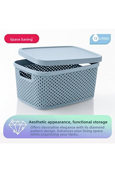 BRF Bezsell Life Series Storage Box 13 Liters – with Patterned Lid, Large Vol...