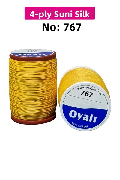 YenisiniAl Cordă de mătase artificială cu 4 straturi, broderie, mărgele, croș...