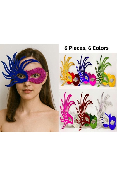 kitchengenie إكس إم بي دي بي واي 6 &amp; # مجموعة أقنعة حفلات الرقص الملونة م...