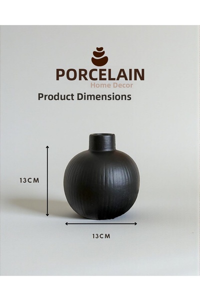 Porselian Διακοσμητικό βάζο με ρίγες και αντίκα εμφάνιση 13x13