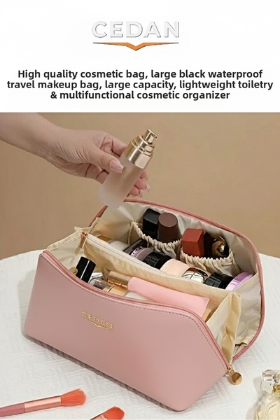 CEDAN Дамска чанта за гримове Преносима чанта за гримове с голям капацитет Пътна чанта за гримове