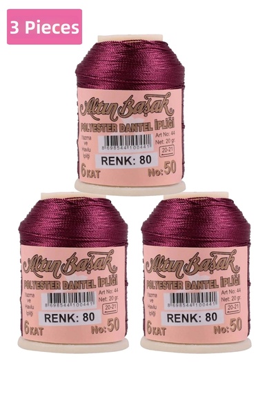 Litae 3 bucăți fir de broderie și dantelă Goldbaşak 20 gr - Nr.: 512 - 080 - 003