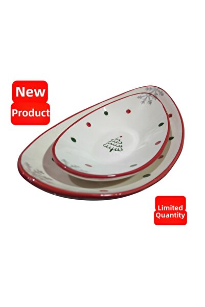 Ganita home Presentation Plate Gondola Bowl Salad&Breakfast&Snack New Year Model 2 Pieces Gift