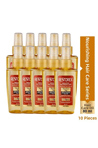 Restorex Nourishing Care Oil 10X80 ml - 7 Nourishing Oils Eye-Catching Shine Silky Softness