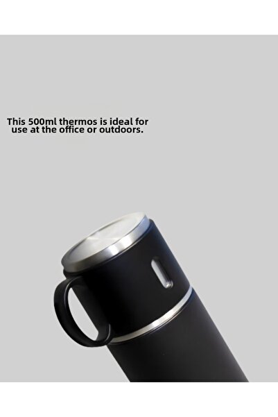 Lisinya طقم ترمس سعة 500 مل يحافظ على الحرارة لفترة طويلة |   جسم من الفولاذ،...