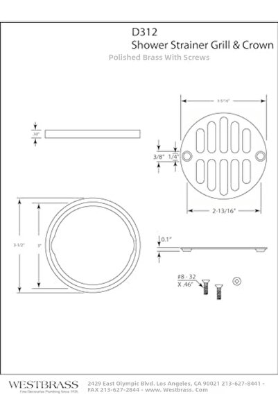 Nacario Nrcrioshop D312 Shower Drain Set Crown and Grid, D312-26 1201248