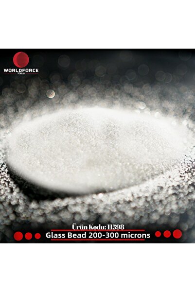 Worldforce رمل كروي زجاجي 25 كجم 200-300 ميكرون لآلة السفع الرملي