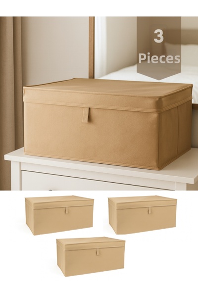 Venita Home 3 cutii multifuncționale cu capace (pentru depozitarea și organiz...