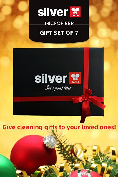 SİLVER HOME 7 Piece General Cleaning Set in Microfiber Gift Special Box